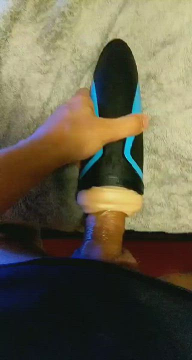 Verbal Daddy pounding Fleshlight until he cums (with sound)