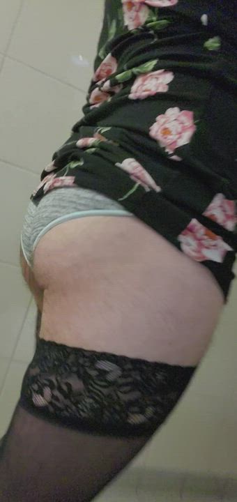 Gay Panties Public Sissy Stockings gif