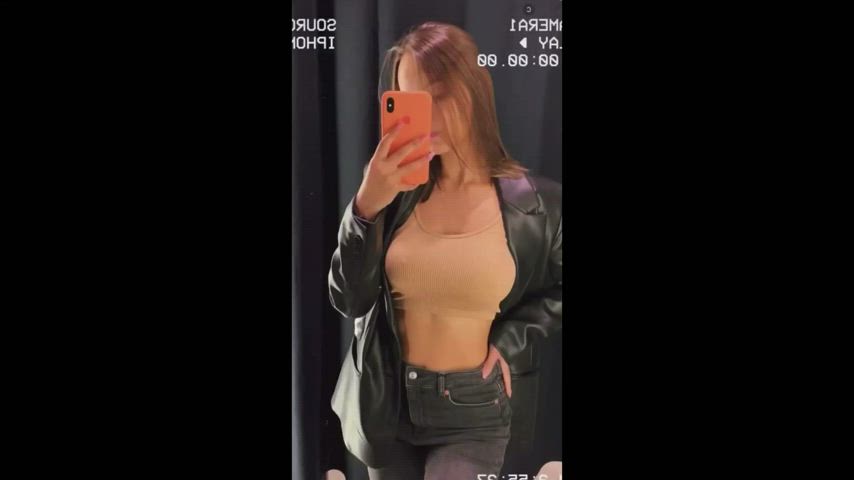 big tits boobs brunette onlyfans tease teasing gif