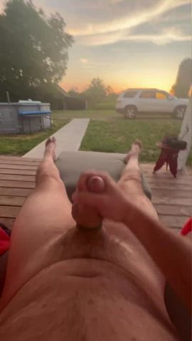 Ended the weekend with a load on the back porch. Full video at onlyfans.com/grant_acres