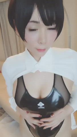 Busty short-haired Japanese