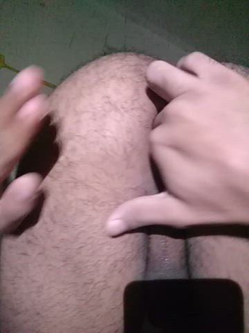 anal play fingering hairy gif