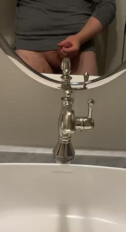 bathroom cock jerk off male masturbation gif
