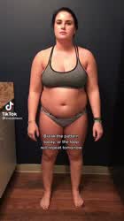 BBW Blonde Fitness Muscular Girl TikTok gif