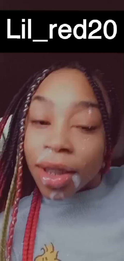 barely legal cum cum in mouth cumshot ebony facial lips cumslut gif