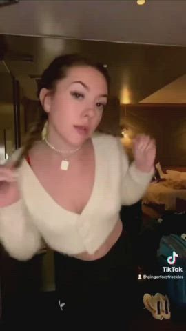 Big Nipples Big Tits Busty Clothed Dancing TikTok gif