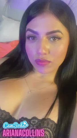 Big Ass Big Tits CamSoda Camgirl Colombian Green Eyes Licking Long Hair Sensual gif