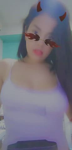 Big Tits Bouncing Tits Camgirl Curvy Latina Model Nipples Teen Webcam gif