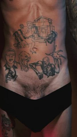 big dick bisexual jerk off male masturbation masturbating skinny tattoo cock gif