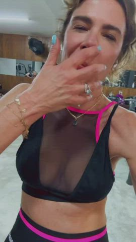 big tits brazilian celebrity cleavage milf model wet gif