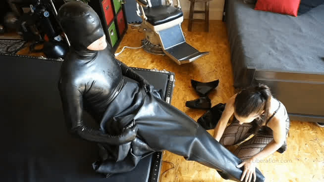 bondage latex rubber gif