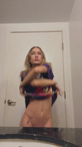 blonde dancing goddess onlyfans petite small tits striptease tiny waist worship gif