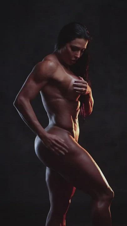 Big Tits Fitness Muscular Girl gif