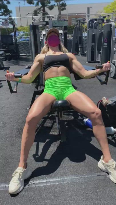 Big Tits Blonde Workout gif