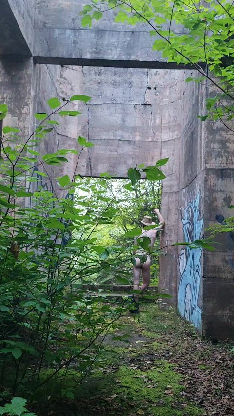 Exploring an old mining town on the hike.