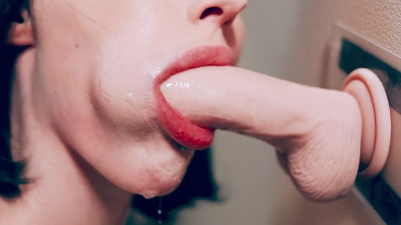 BDSM Deepthroat Gagging Petite Rough Solo Submissive gif