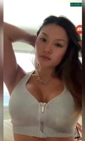 asian big tits bite biting blonde boobs gif