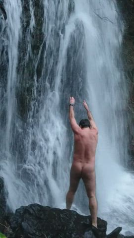 exhibitionist naked nude nudist nudity outdoor underwater gif