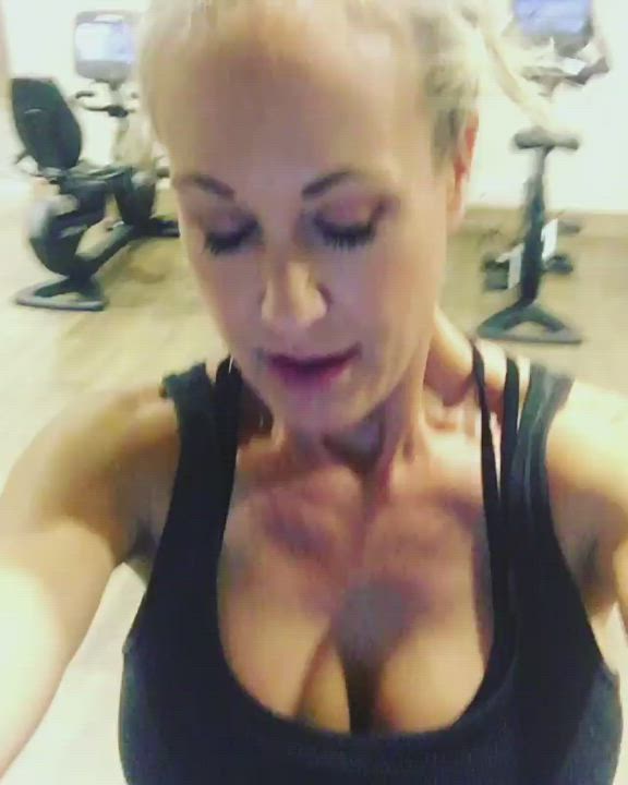 Blonde Brandi Love Gym gif