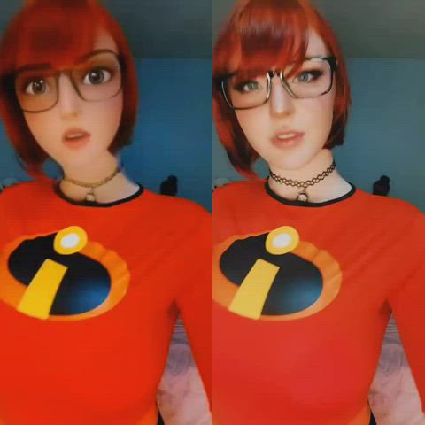 /u/badbunnyhime slow-mo bouncing as Elastigirl