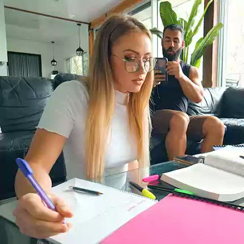 Anal Glasses Skirt gif