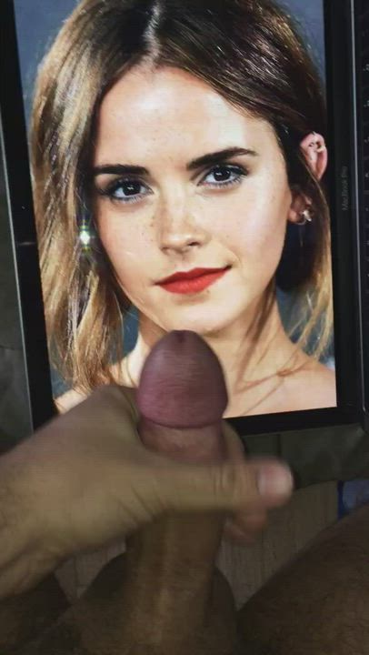 Emma Watson looks amazing with my cum on her face
