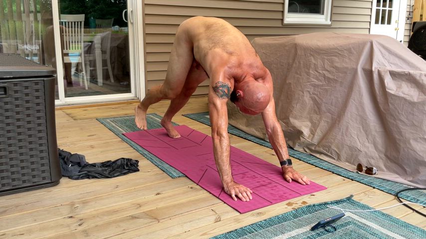 male muscles yoga gif