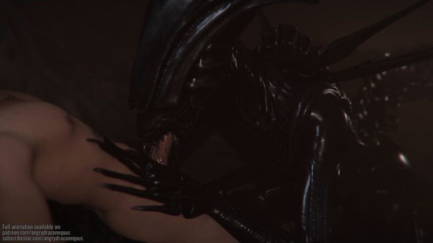 Xenomorph Queen blowjob (angrydraconequus)