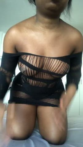 ass ebony fishnet lingerie gif