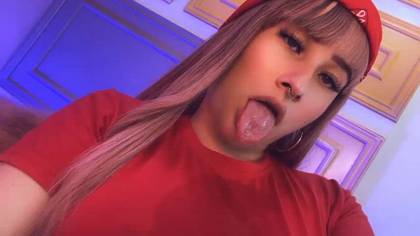 camsoda chaturbate deepthroat facial long tongue pov saliva spit tongue fetish gif