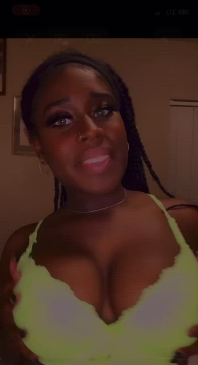 Ebony Natural Tits Teen Titty Drop gif