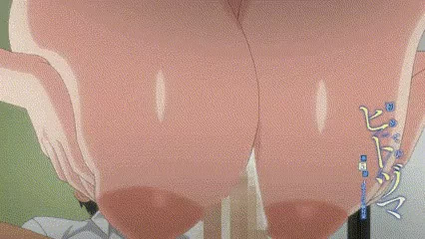 huge tits tit fuck cum on tits animation anime big tits milf thick gif