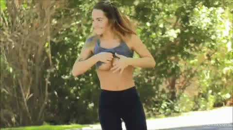Bouncing Tits Public Topless gif