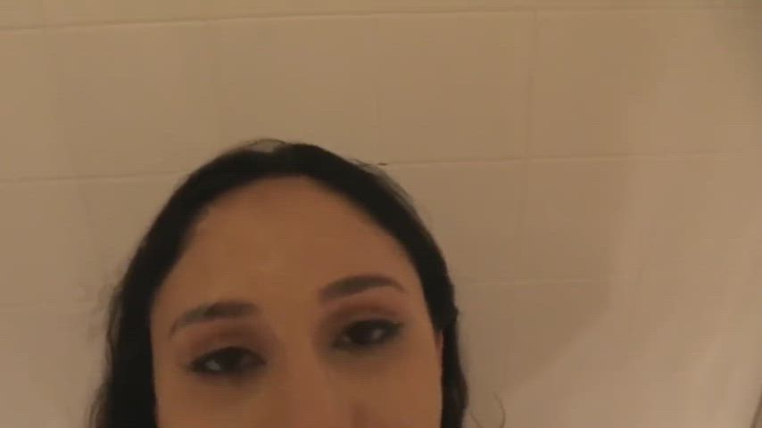 bathroom bathtub brunette facial golden shower pee piss skinny watersports gif