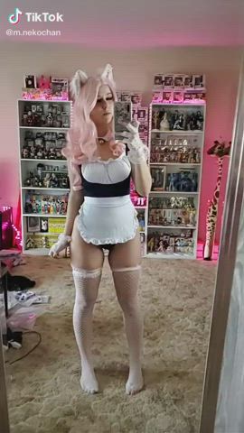 Knee High Socks Maid Thighs TikTok r/Catgirls gif