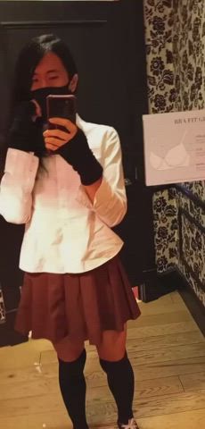 changing room cock cute korean public schoolgirl trans trans woman femboys gif