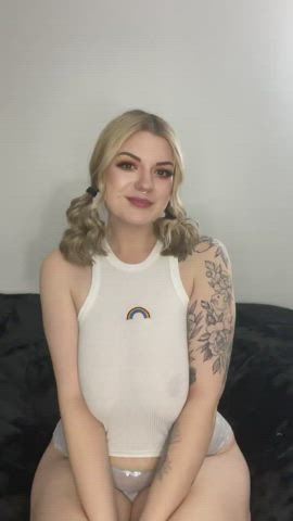 Big Tits Blonde Thick Titty Drop gif