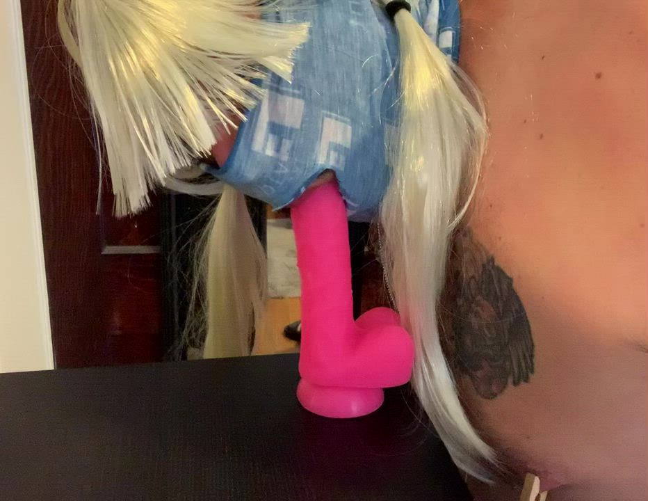 Blonde Deepthroat Sissy gif