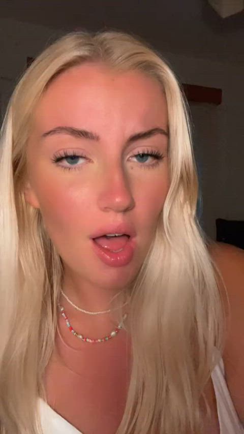 ahegao blonde blue eyes eye contact joi moaning onlyfans reaction role play submissive