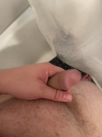 20 Years Old Amateur Big Dick Masturbating Shaved Shower gif