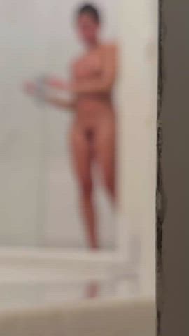 ass big ass brunette hidden cam hidden camera hotwife nude shower wet wife gif