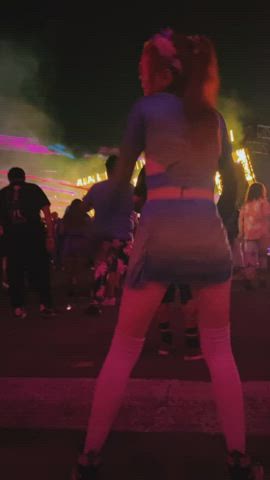 club college dancing festival nightclub party petite redhead small tits gif