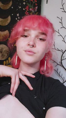 alt cute goth pink sucking trans gif