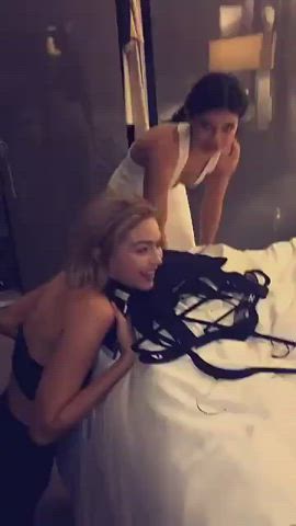 Kendall jenner and gigi Hadid spanking each other ass