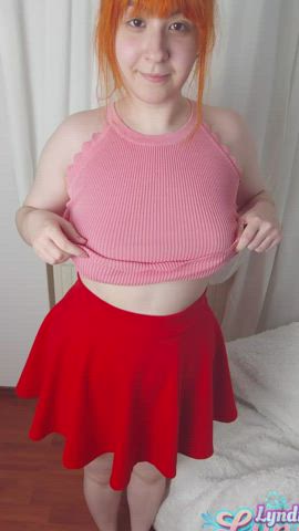 Pink Redhead Skirt gif