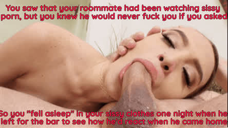 Caption Roommate Seduction Sissy gif