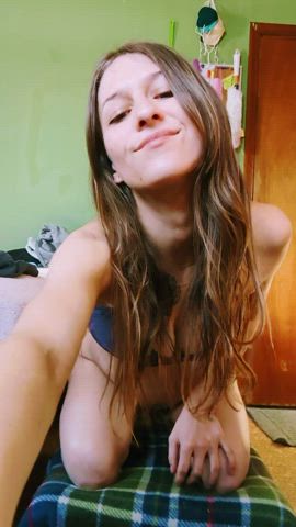 Masturbating NSFW Naked Natural Natural Tits Nude Petite Pregnant Rubbing gif