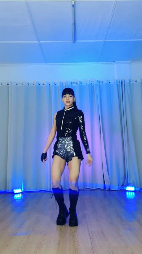 brunette dancing tease kpop gif