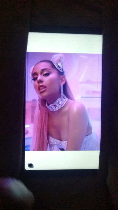 Ariana Grande Cum Cumshot Tribute gif