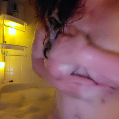 boobs tits homemade natural tits naked wet female slow motion cute bath gif